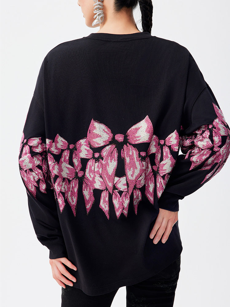 TCH Graphic Rhinestone Bow Unisex Sweatshirt