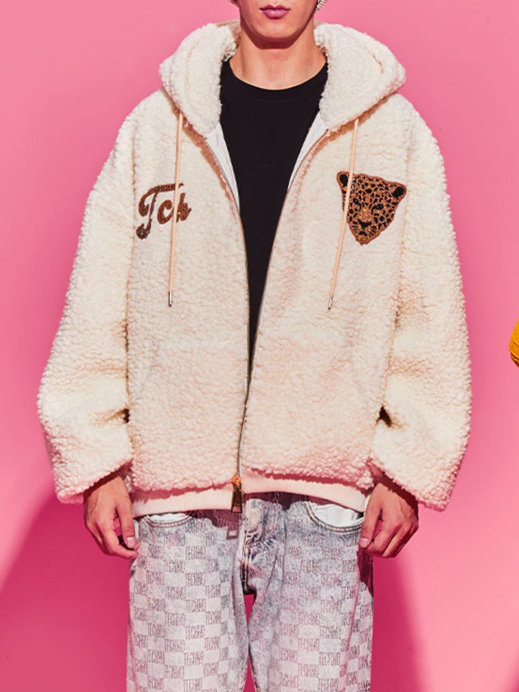 TCH Rhinestone Angel Wings Fleece Hooded Jacket