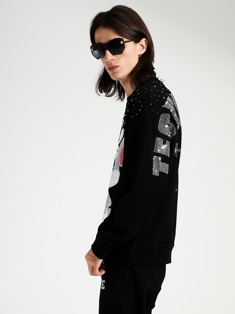 TCH Men's Graphics Rhinestone Letter Sweatshirt
