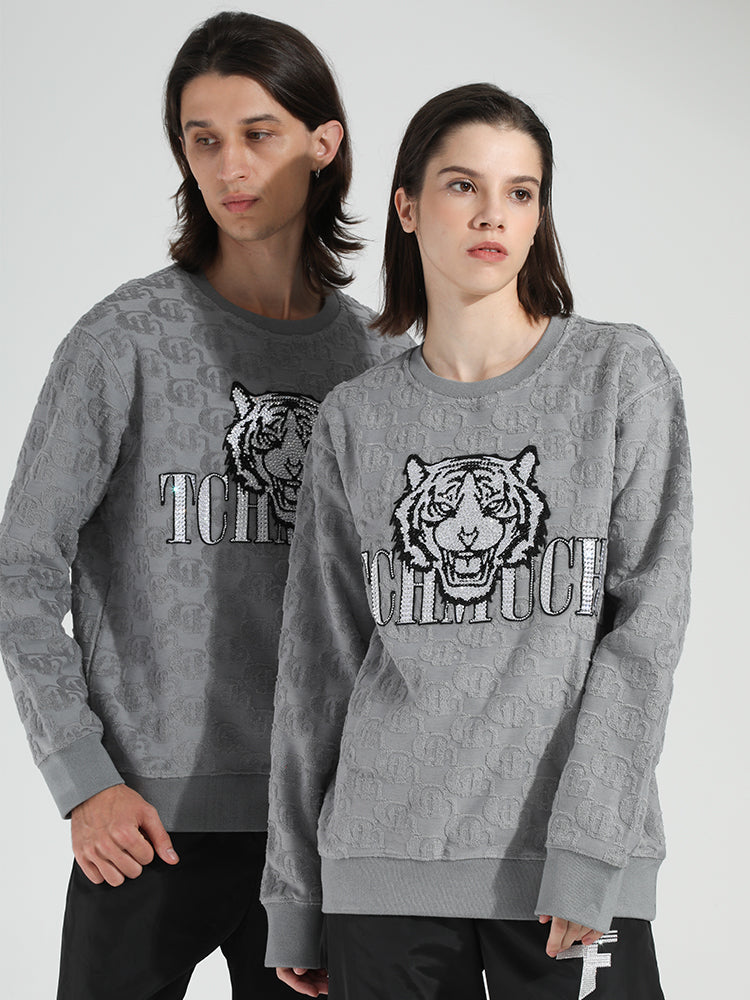 TCH Print Graphic Rhinestone Pullover Sweatshirt