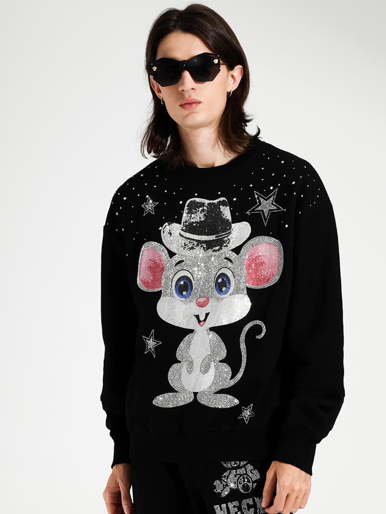 TCH Men's Graphics Rhinestone Letter Sweatshirt