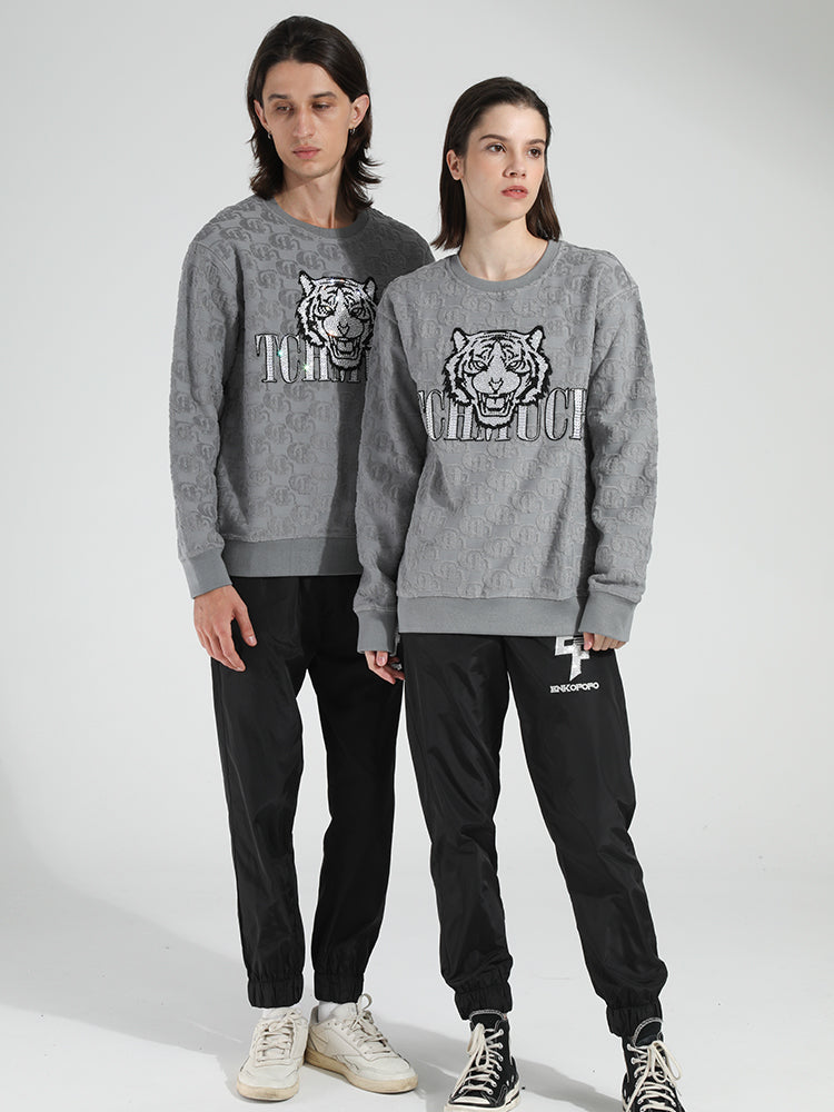 TCH Print Graphic Rhinestone Pullover Sweatshirt