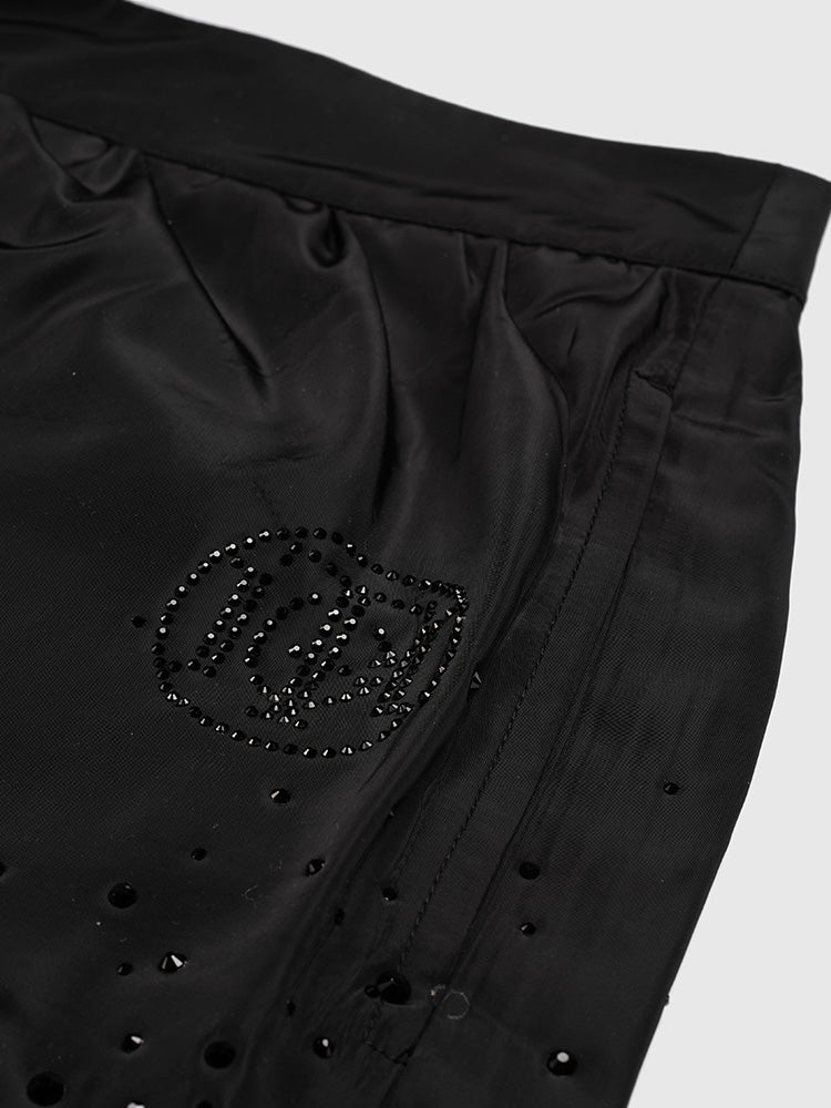 TCH Crystal-Embellished Sparkle Zipper Shorts