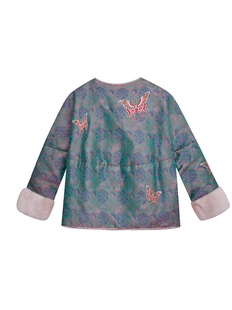 TCH Rhinestone Dragon Jacquard Down Jacket