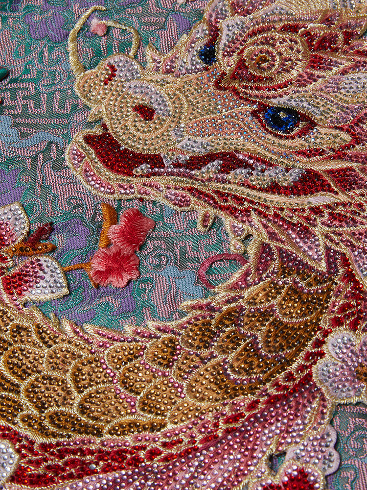 TCH Rhinestone Dragon Jacquard Down Jacket