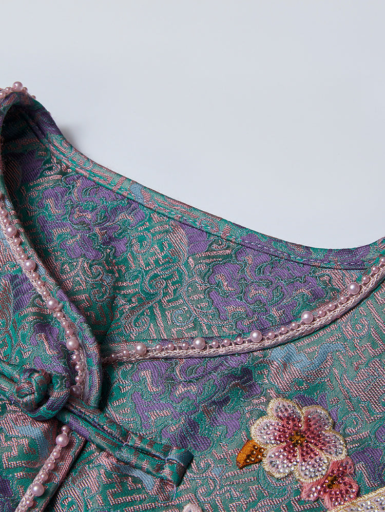 TCH Rhinestone Dragon Jacquard Down Jacket