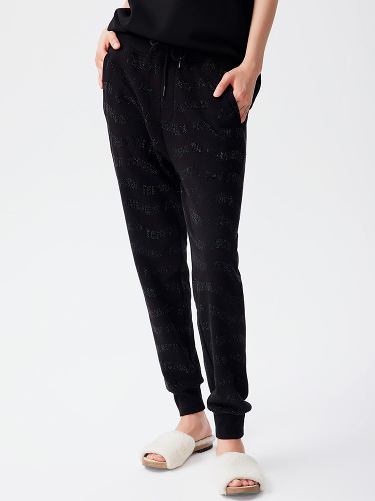 TCH All Over Rhinestone Letter Print Jogger