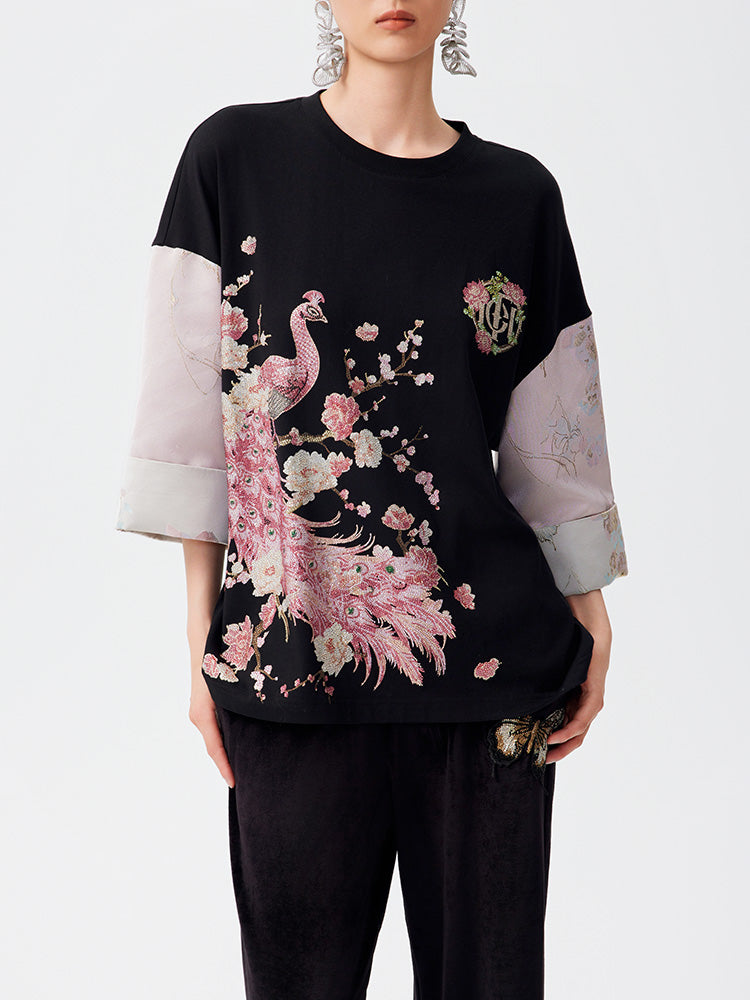 TCH Rhinestone Embellished Graphic Pullover Top