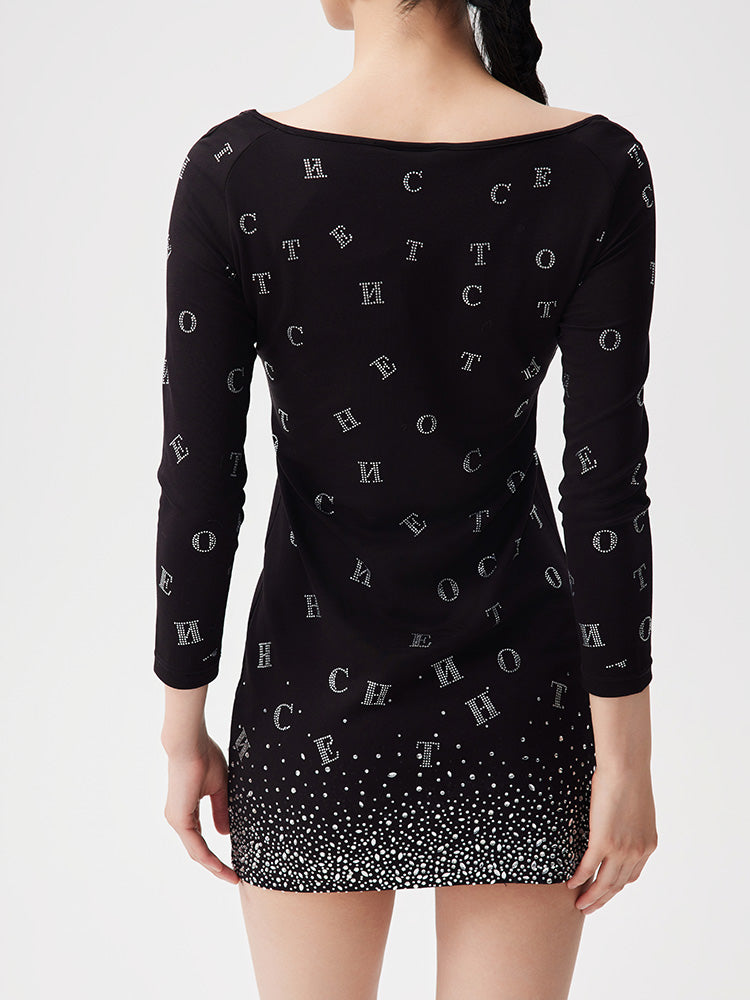 TCH Luxury Print Rhinestone Party Bodycon Mini Dress